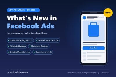 Facebook Ads updates October 2026: product browsing, new ad terms, AI in Ads Manager