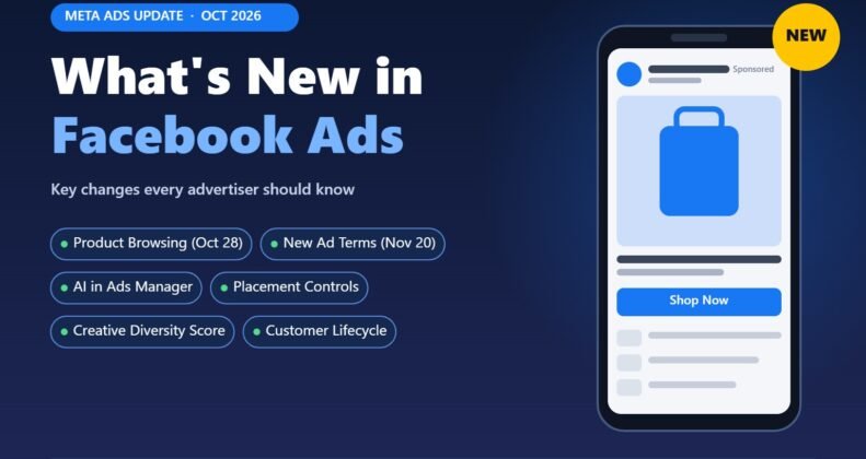 Facebook Ads updates October 2026: product browsing, new ad terms, AI in Ads Manager